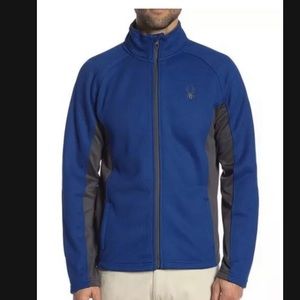 Spyder Limoges Full Zip Light Weight Jacket Fleece Blue Gray Mens - S